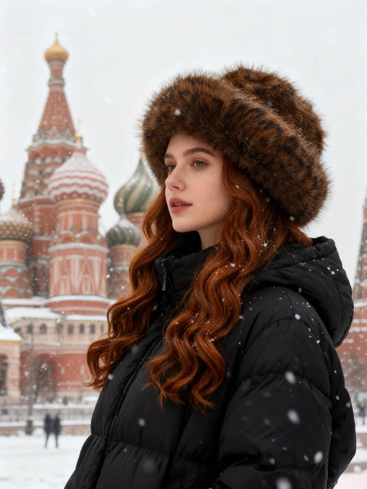 Luxurious leopard print faux fur bucket hat - a comfortable and stylish winter accessory