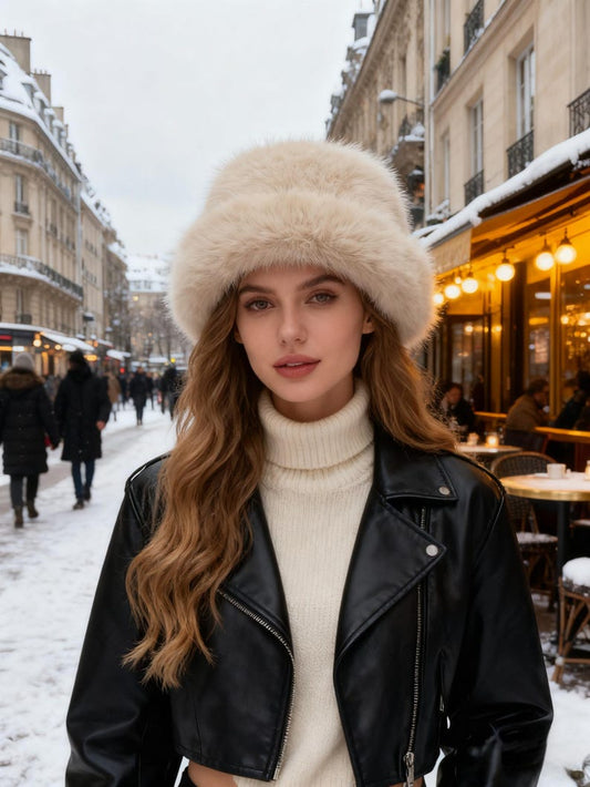 Fluffy Faux Fur Bucket Hat for Women - Super Soft and Warm Winter Hat, Cute Gift to Stay Cozy & Chic