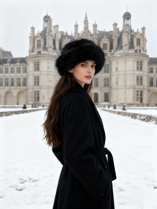 Luxurious Black Faux Fur Bucket Hat - Cozy and Stylish Winter Accessory