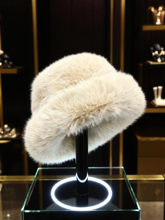 Luxury Faux Fur Hat Unisex | Cozy Fashionable Winter Gift for Women | Vintage Vegan Fur Hat | Warm Fluffy Snow Cap