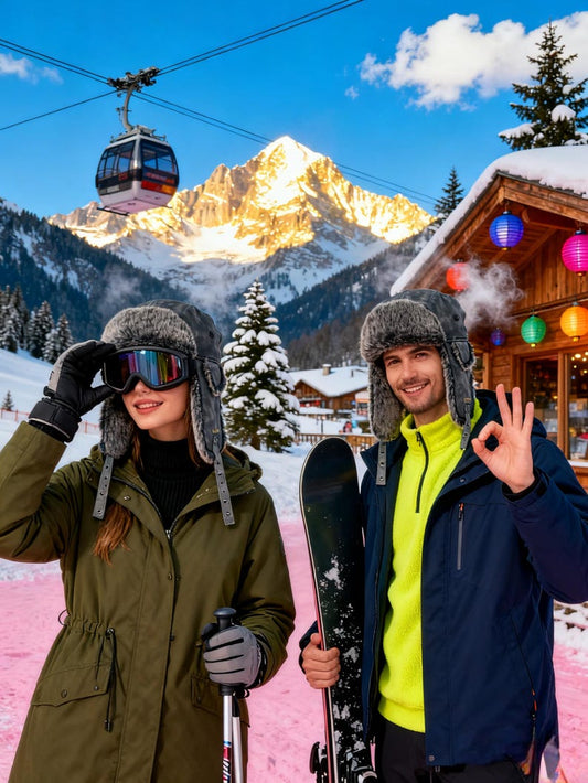 Handmade Leather Trapper Hat Faux Fur Lined Winter Hat fur trapper hat Russian hat Holiday gifts